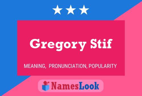 Постер имени Gregory Stif