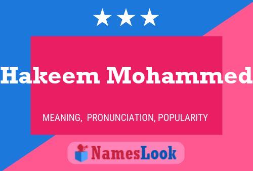 Постер имени Hakeem Mohammed