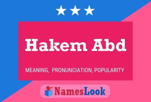 Постер имени Hakem Abd