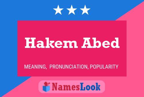 Постер имени Hakem Abed