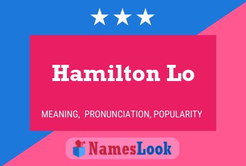 Постер имени Hamilton Lo