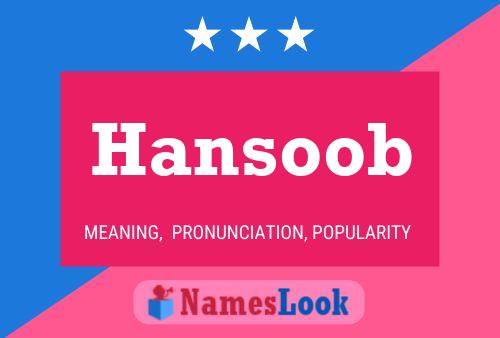 Постер имени Hansoob