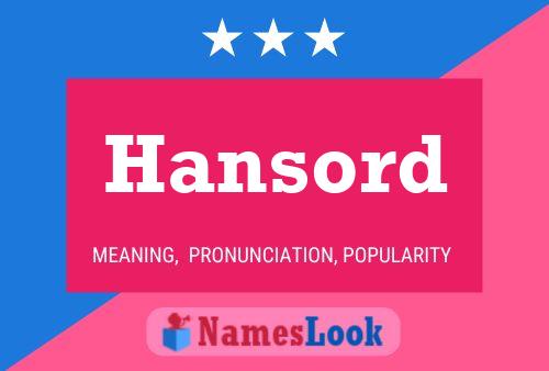 Постер имени Hansord