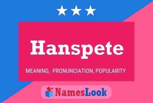 Постер имени Hanspete