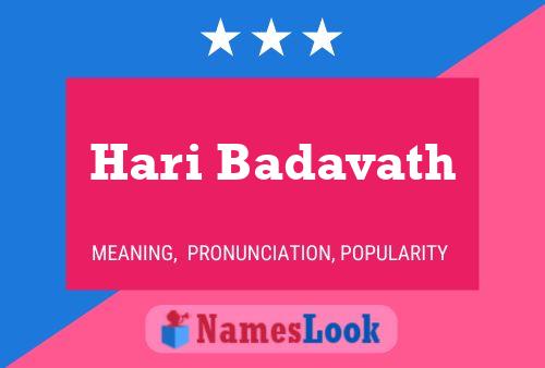 Постер имени Hari Badavath