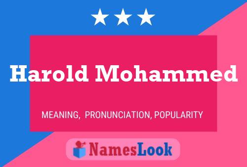 Постер имени Harold Mohammed