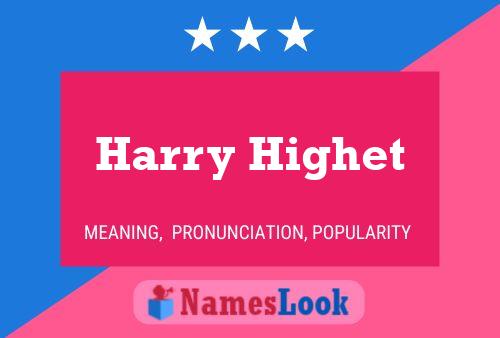 Постер имени Harry Highet