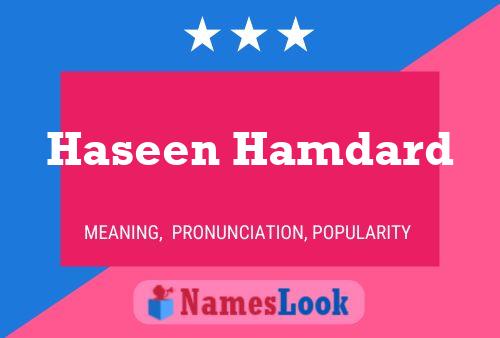 Постер имени Haseen Hamdard