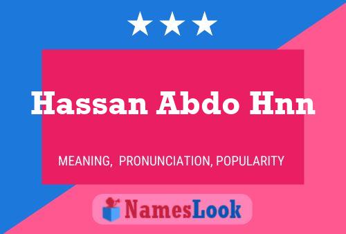 Постер имени Hassan Abdo Hnn