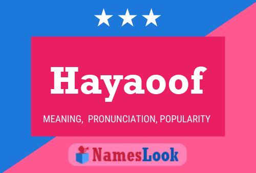 Постер имени Hayaoof