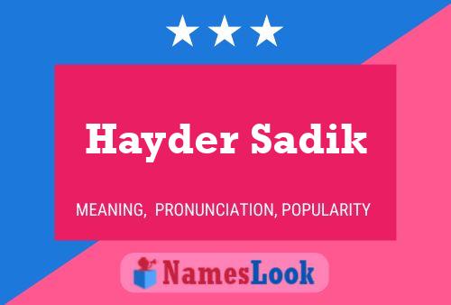 Постер имени Hayder Sadik