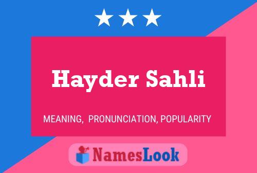 Постер имени Hayder Sahli