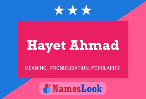 Постер имени Hayet Ahmad