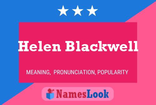 Постер имени Helen Blackwell