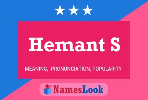 Постер имени Hemant S