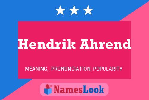 Постер имени Hendrik Ahrend