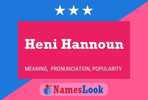 Постер имени Heni Hannoun