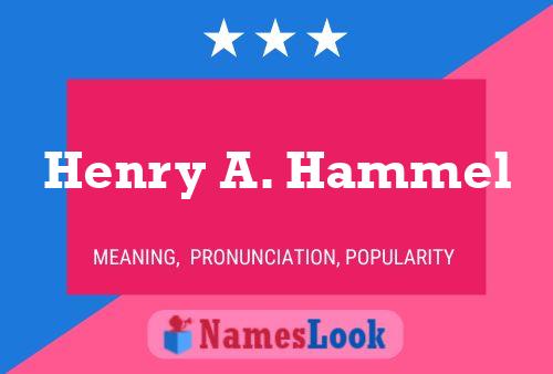 Постер имени Henry A. Hammel