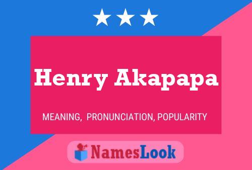 Постер имени Henry Akapapa