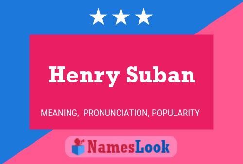 Постер имени Henry Suban