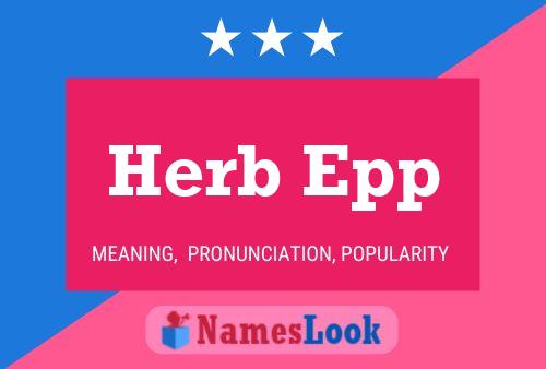 Постер имени Herb Epp