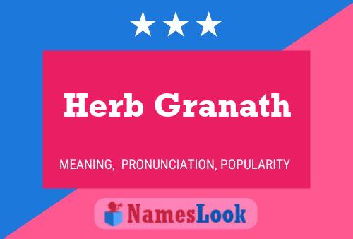 Постер имени Herb Granath