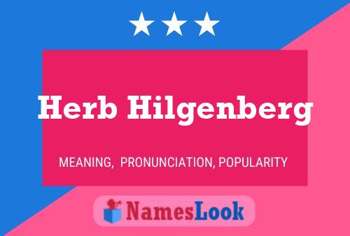 Постер имени Herb Hilgenberg