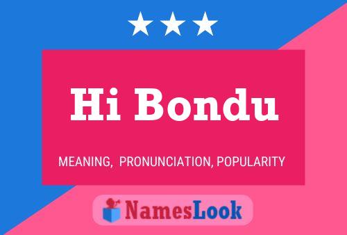 Постер имени Hi Bondu