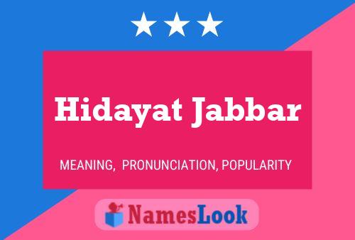 Постер имени Hidayat Jabbar