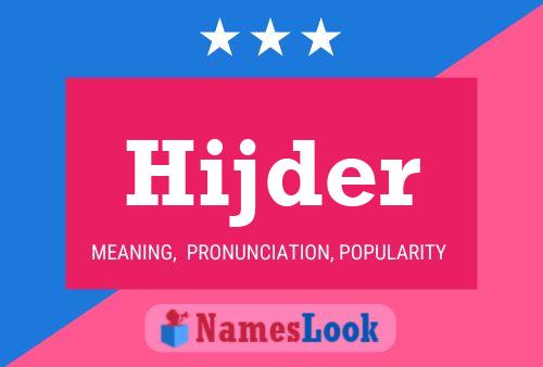 Постер имени Hijder