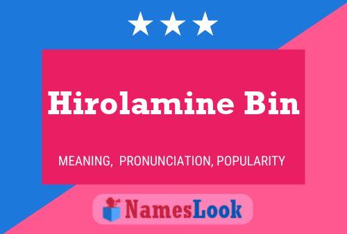 Постер имени Hirolamine Bin