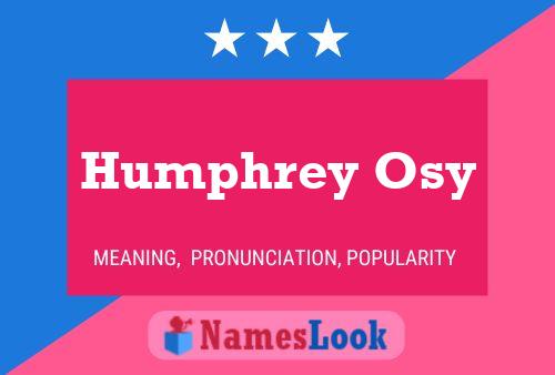 Постер имени Humphrey Osy