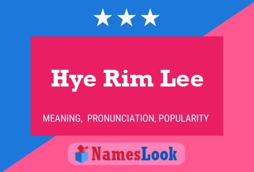 Постер имени Hye Rim Lee