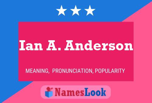 Постер имени Ian A. Anderson