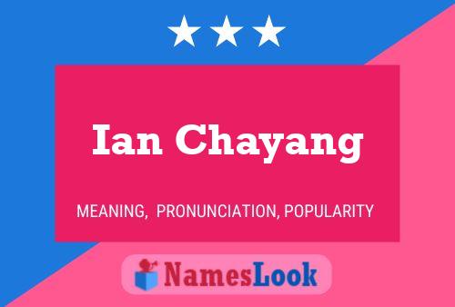 Постер имени Ian Chayang