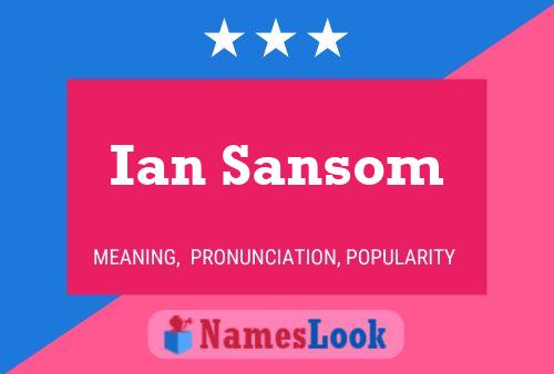 Постер имени Ian Sansom