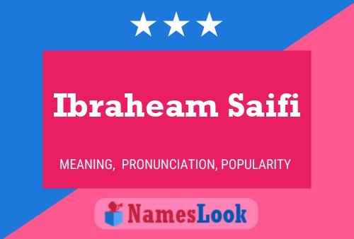 Постер имени Ibraheam Saifi