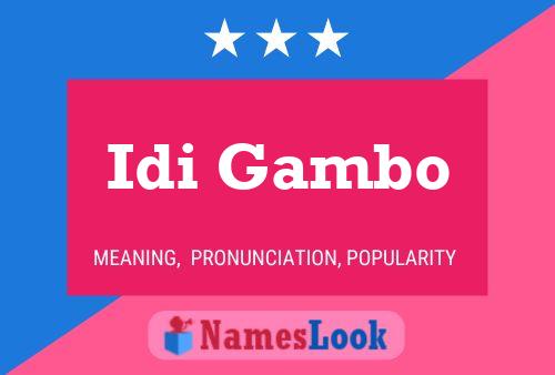 Постер имени Idi Gambo