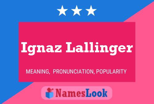 Постер имени Ignaz Lallinger