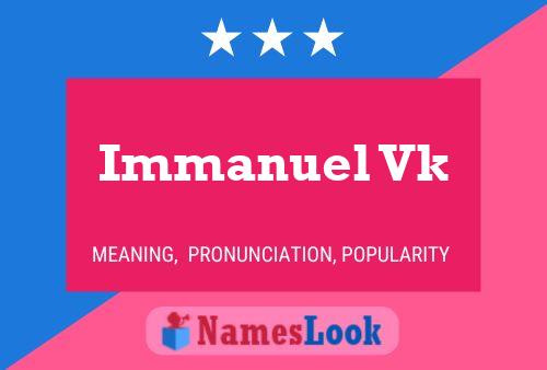 Постер имени Immanuel Vk