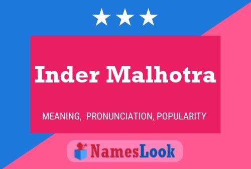 Постер имени Inder Malhotra