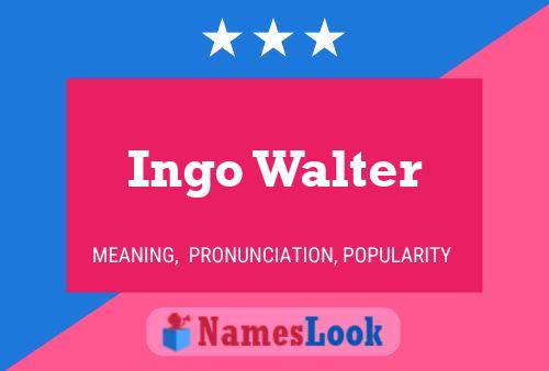 Постер имени Ingo Walter