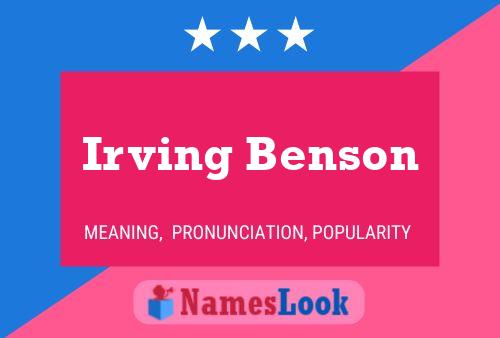 Постер имени Irving Benson