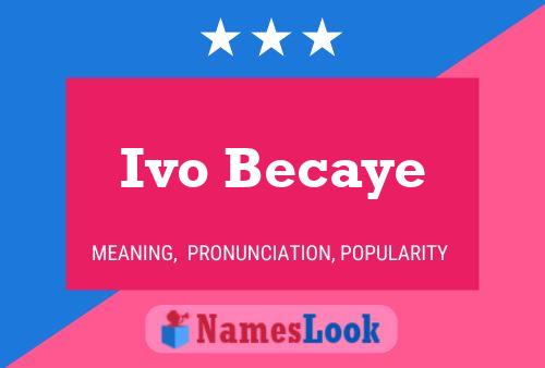 Постер имени Ivo Becaye