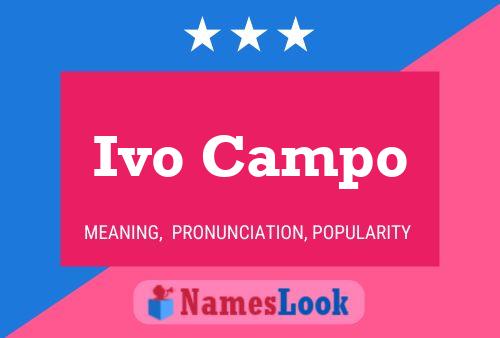 Постер имени Ivo Campo