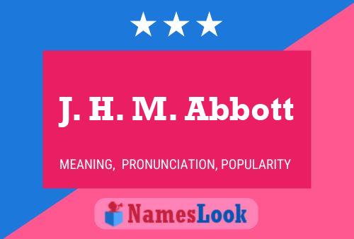 Постер имени J. H. M. Abbott