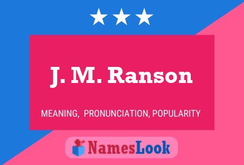 Постер имени J. M. Ranson