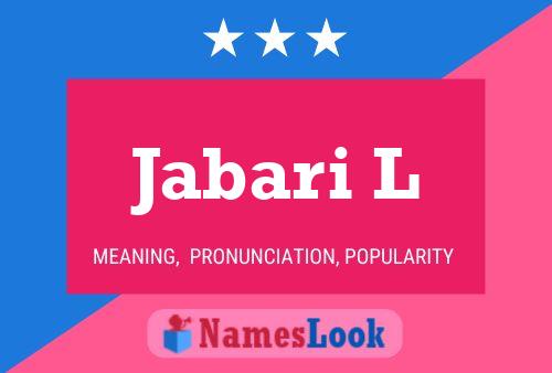 Постер имени Jabari L