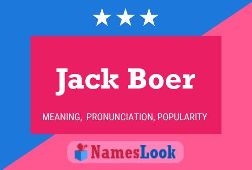 Постер имени Jack Boer