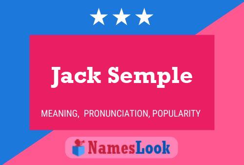 Постер имени Jack Semple